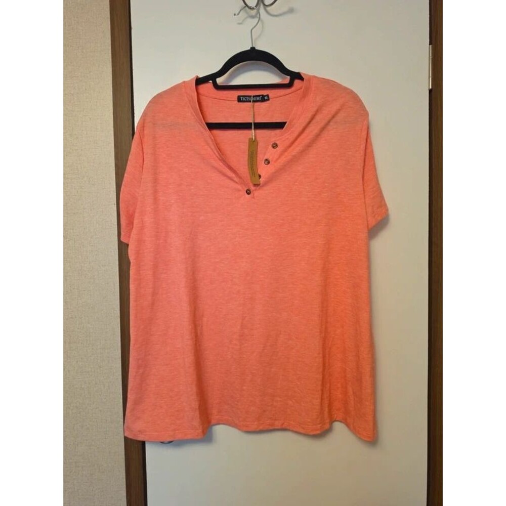 Coral Pink Short Sleeve Top - Size XL